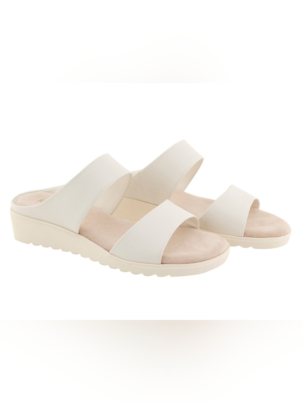 (6)Kensie Dual Strap Platform Slide Sandals
